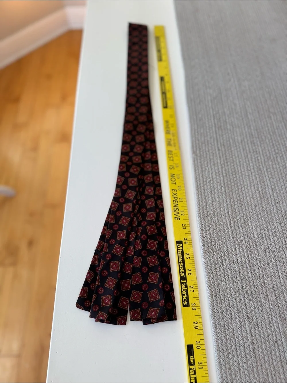 Vintage 60’s or 70’s Navy Red Geometric Scarf Tie Belt